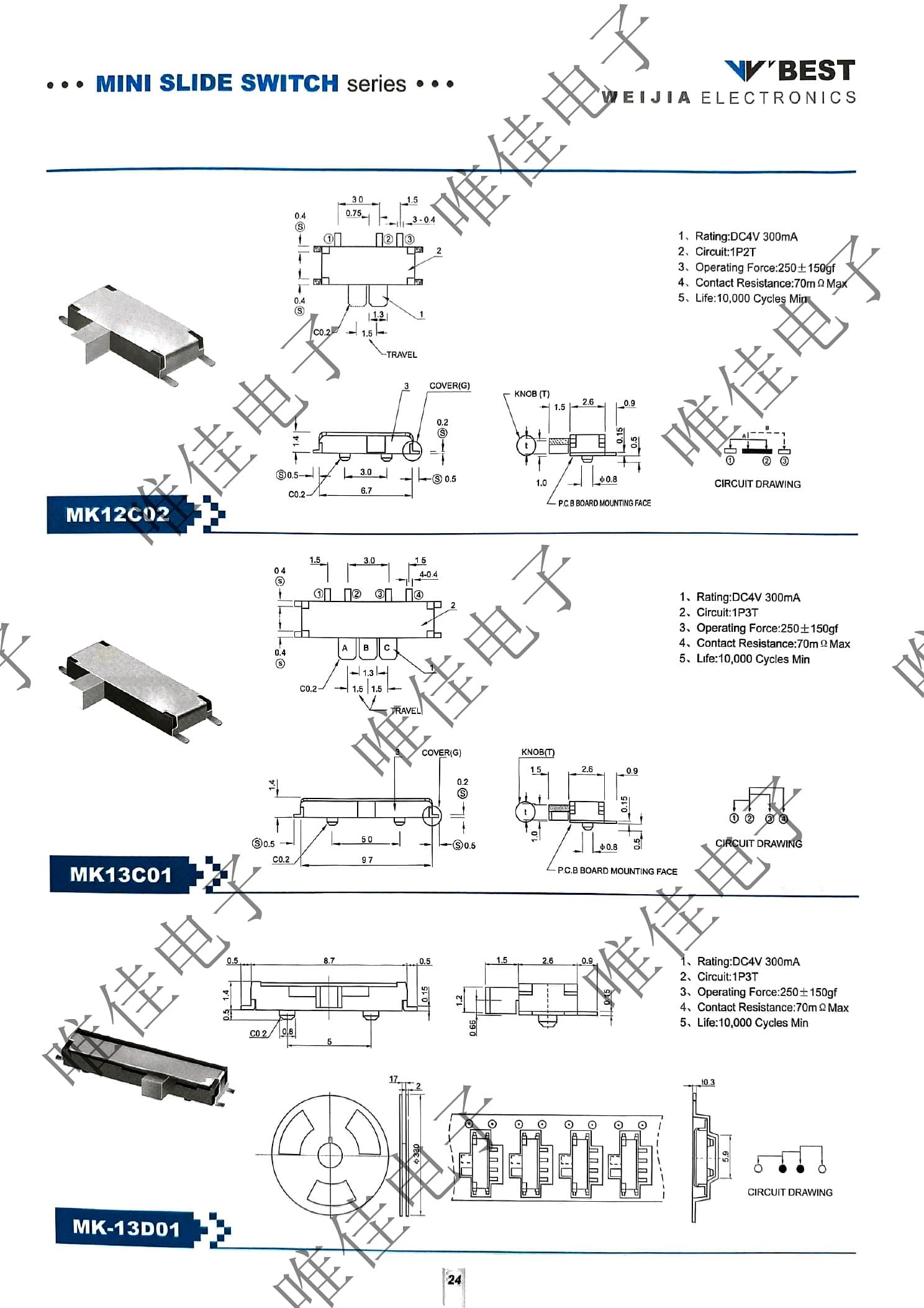 MINI SLIDE SWITCH SERIES catalog page 32