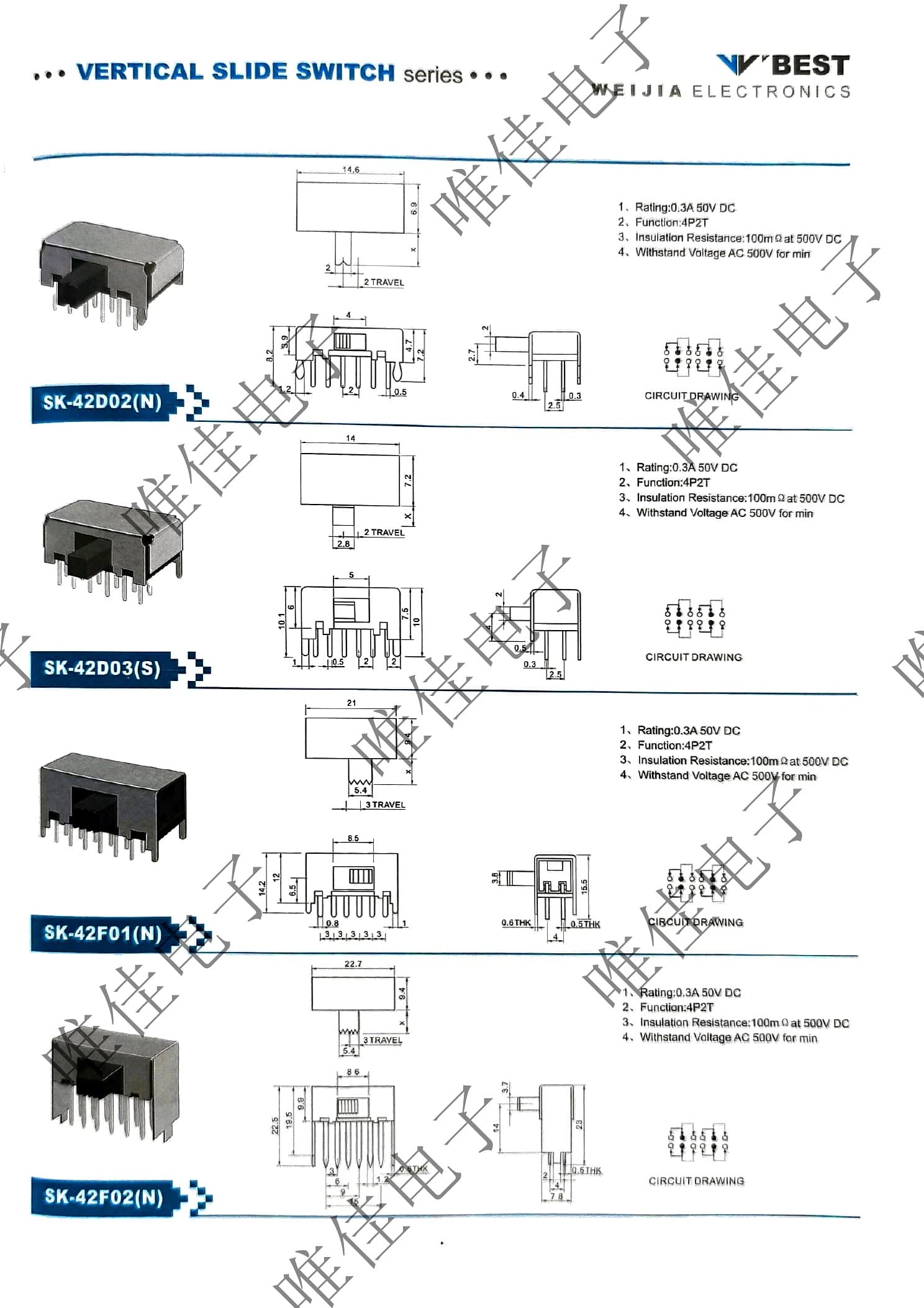 VERTICAL SLIDE SWITCH SERIES catalog page 88