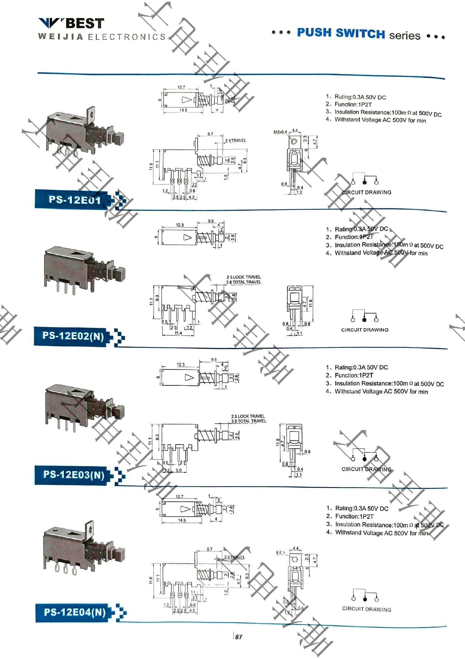 PUSH SWITCH SERIES catalog page 95