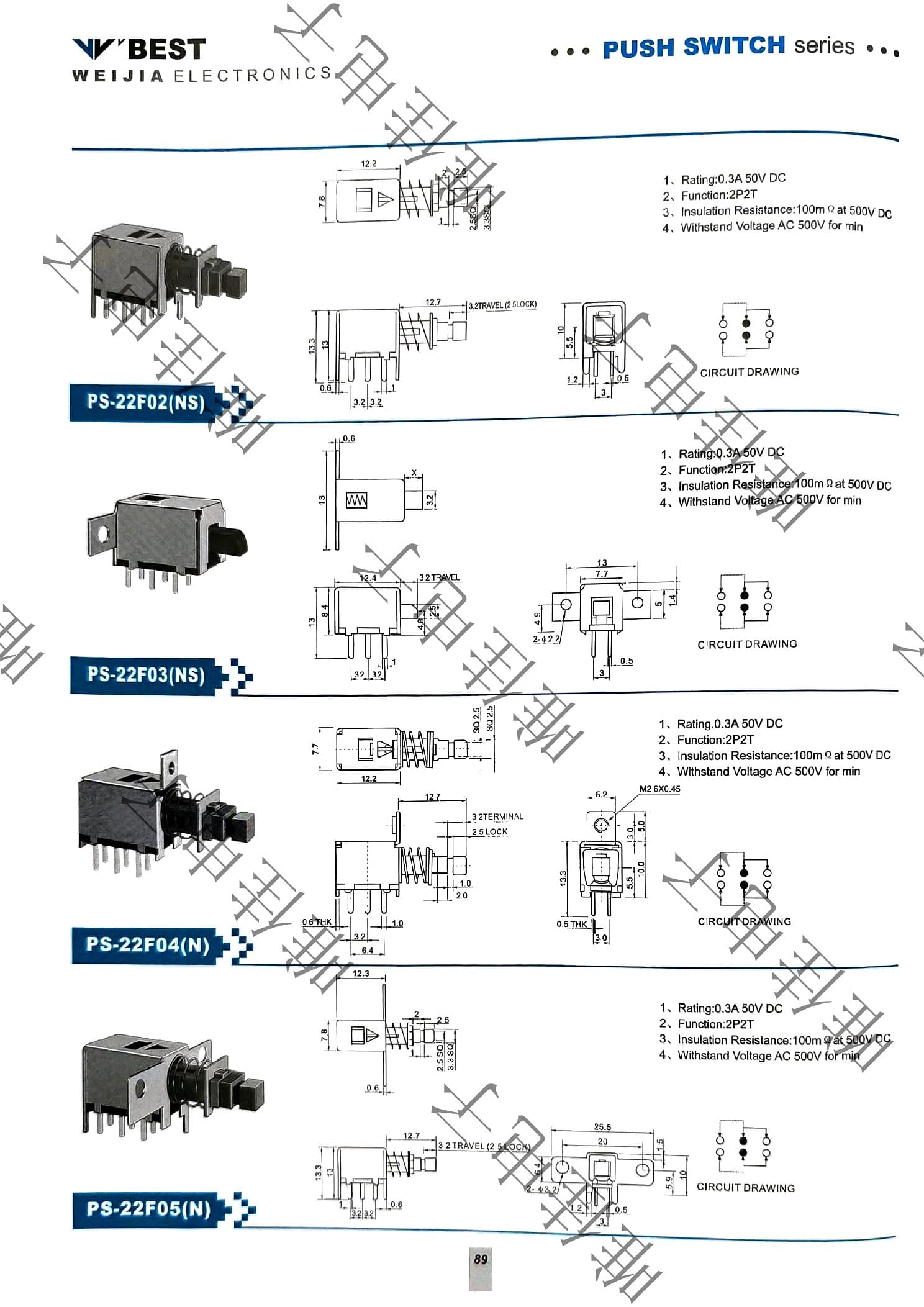 PUSH SWITCH SERIES catalog page 97