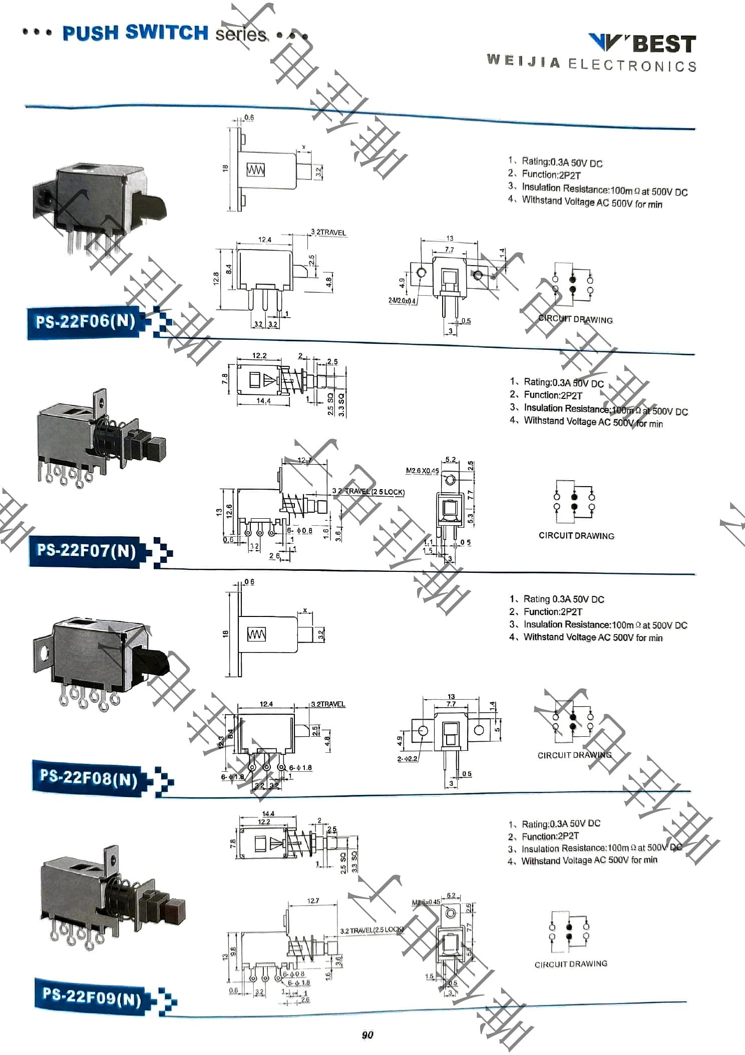 PUSH SWITCH SERIES catalog page 98