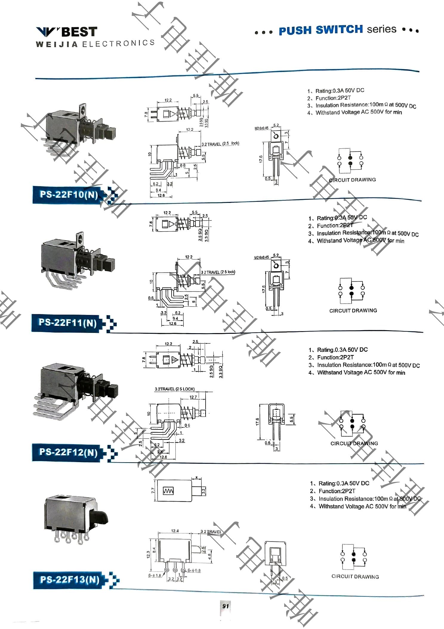 PUSH SWITCH SERIES catalog page 99