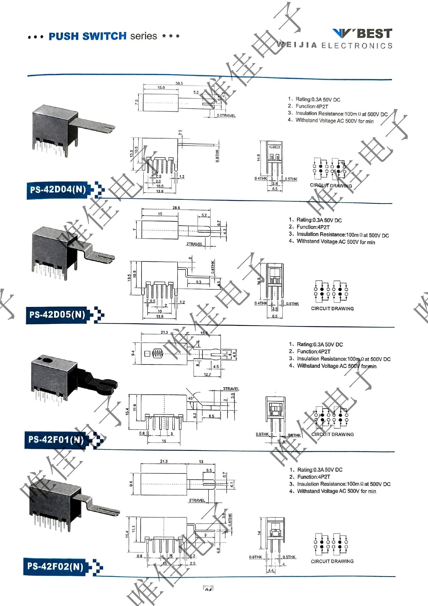 PUSH SWITCH SERIES catalog page 102